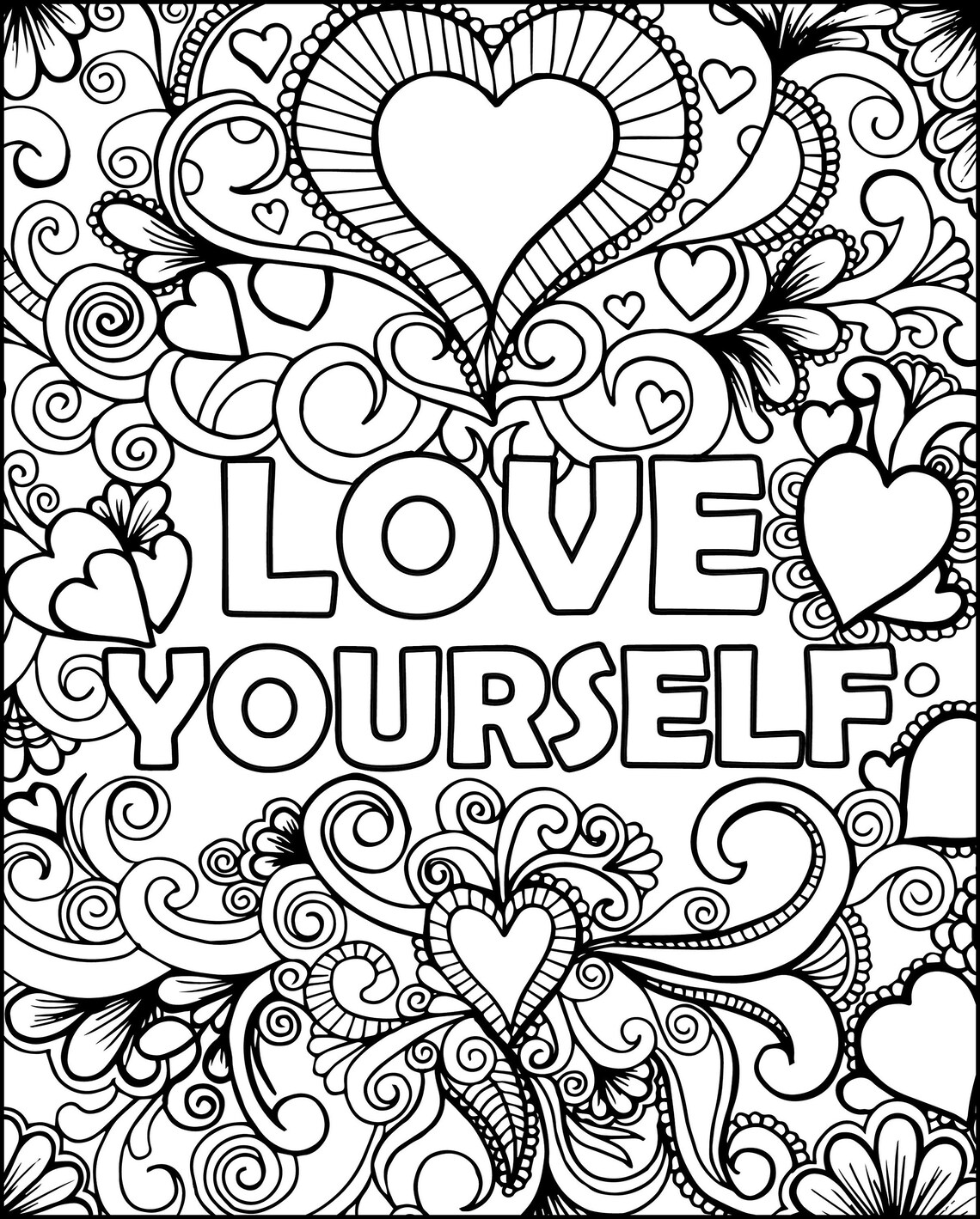 Motivational Inspirational Quotes Adult Coloring Pages Bundle. Digital ...