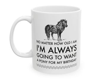 Pferdeliebhaber Becher 11 Unzen oder 15 Unzen. Pferd Liebhaber Geschenk. Pferdegeschenke für Frauen. Pony Becher. Pferdegeschenke für ein Mädchen. Pony-Geschenke. Pony Girl vorhanden