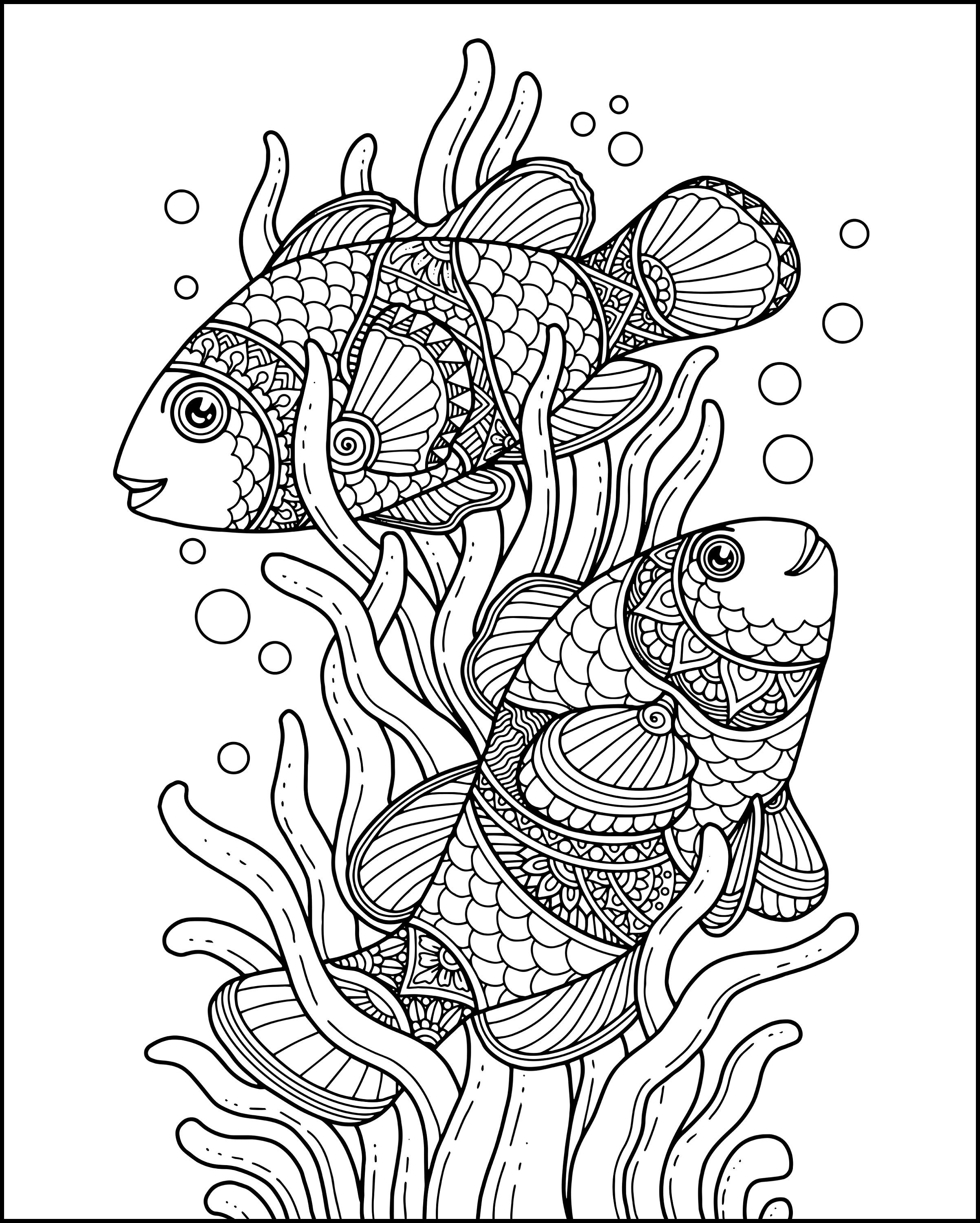 Animal Zentangle Adult Coloring Pages. Printable Digital Downloadable