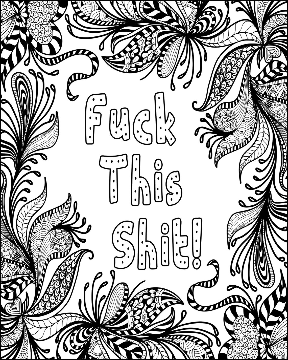 Swear Words 5 Coloring Page Bundle for Adults. Swearing Cuss - Etsy Sweden