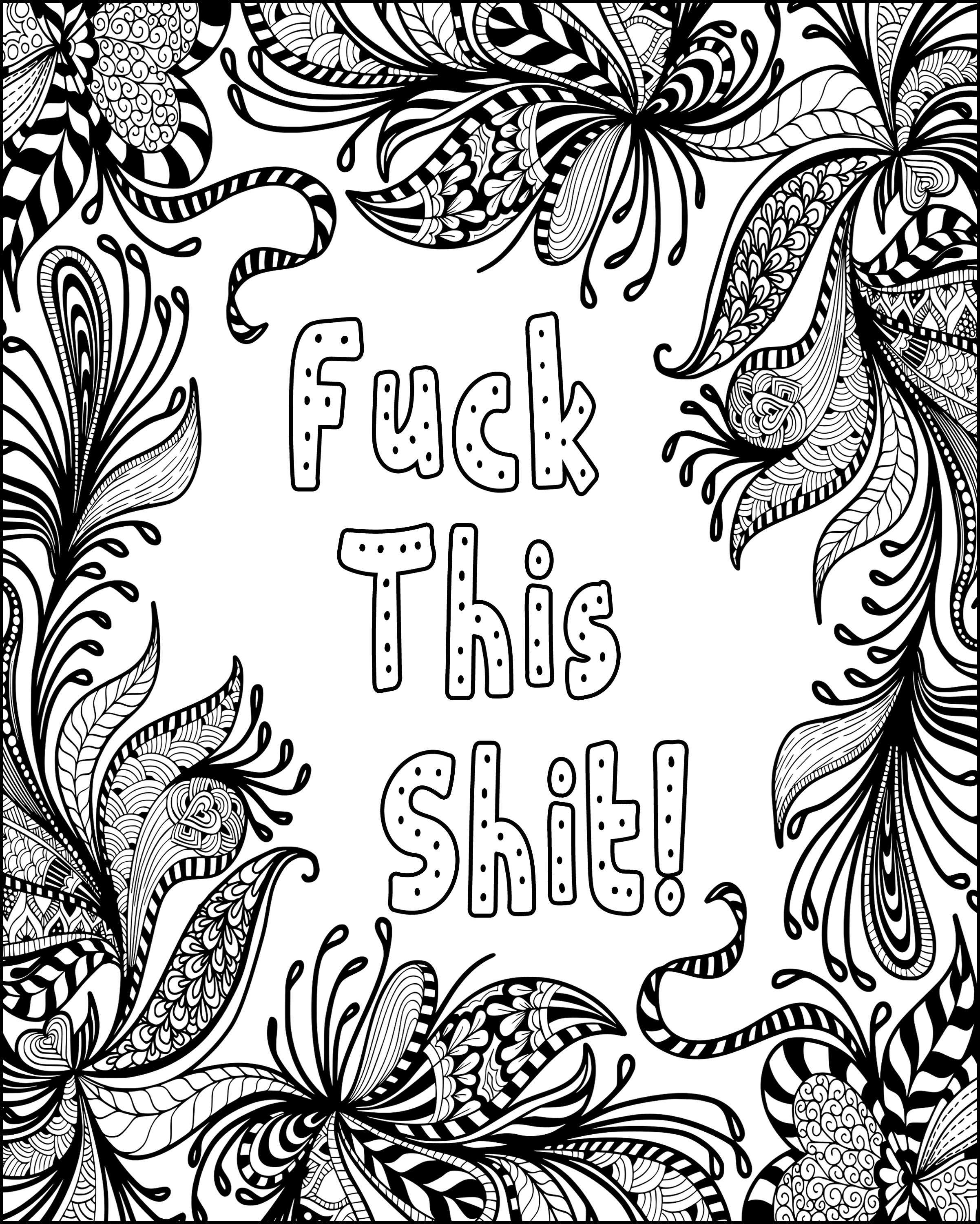 Swear Words 5 Coloring Page Bundle for Adults. Swearing Cuss Words ...