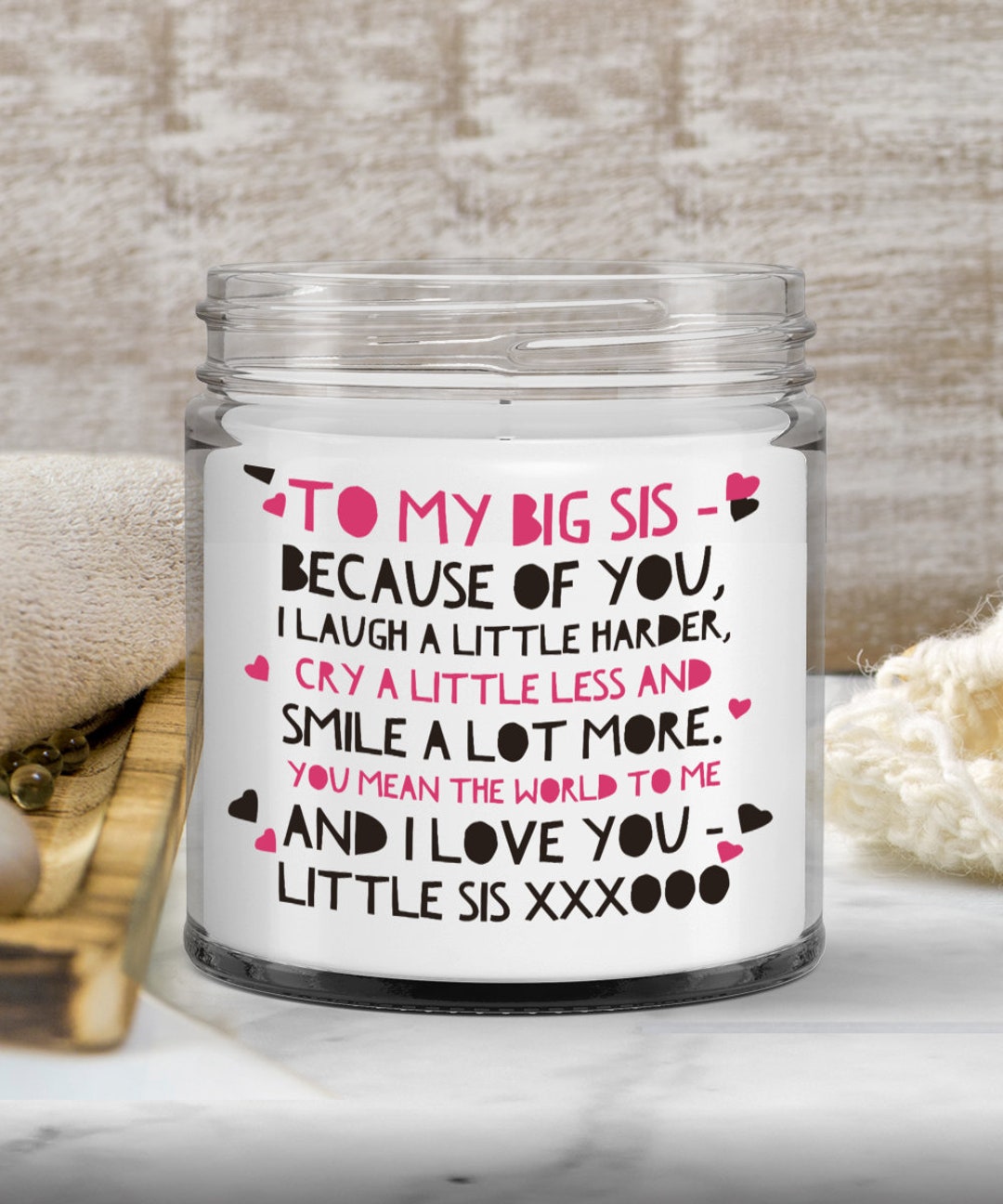 Sister Gift Sister Gifts For Sister Candle With Message Sister Birthda –  TheShabbyWick