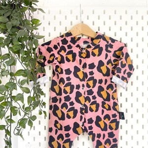 Leopard print baby grows sales