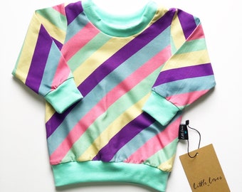 Children CANDY STRIPE print Jumper/ candy colour Sweater/ Baby Girl/ Baby Boy/ Childrens Jumper/ Baby Unisex Clothing