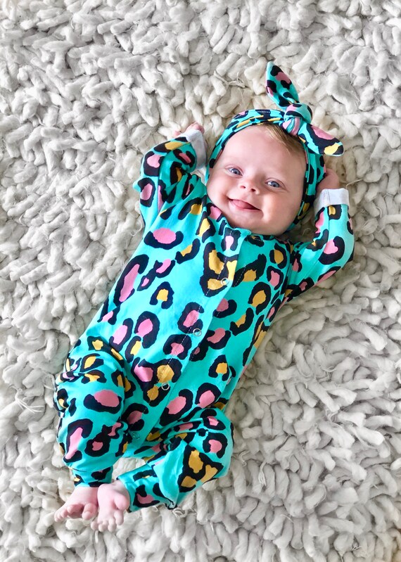 leopard print baby grows