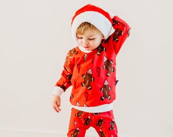 Childrens Christmas Jumper/gingerbread man Sweater/ Baby Girl/ Baby Boy/ Childrens xmas Jumper/ Baby Unisex christmas Clothing