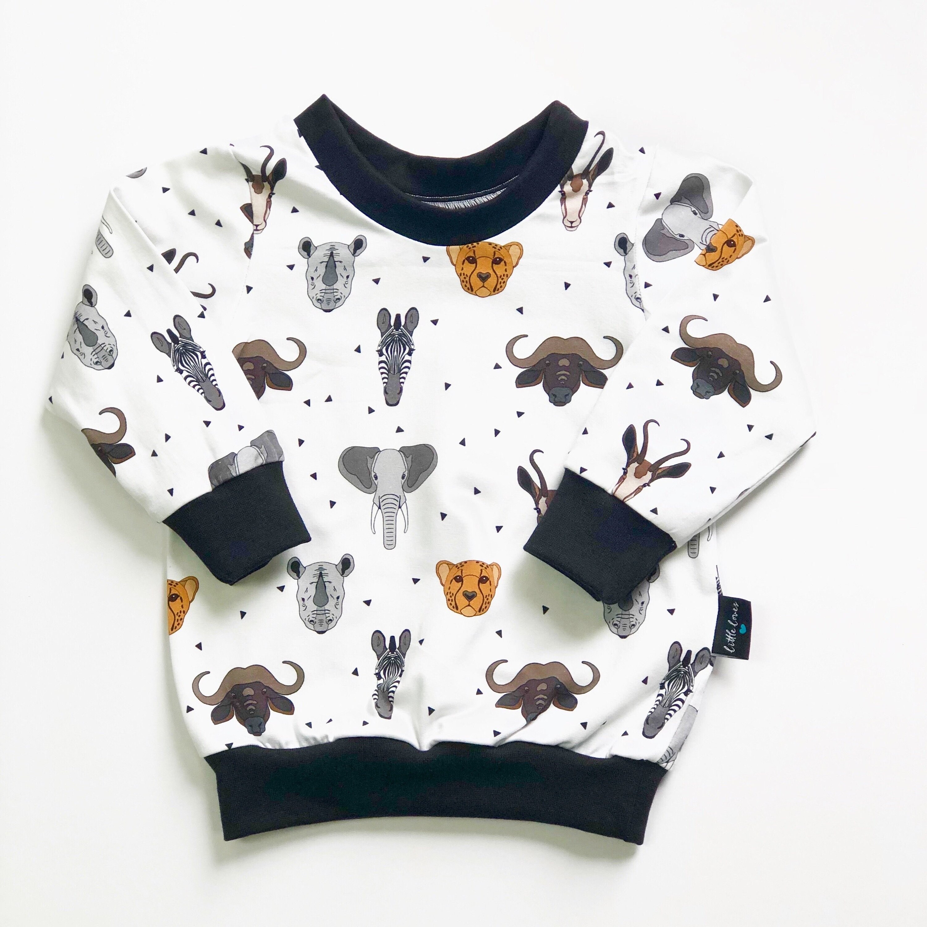 Children SAFARI print Jumper/ elephant Sweater/ Baby Girl/ Etsy