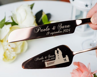 Personalized Wedding Gift Cake Cutting Set Knife Server Engraved Cake Cutter Serving Set Bridal Shower Gift for couple Bride & Groom gift