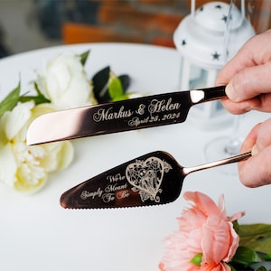Juego de cortador de pastel personalizado para servir, regalo de boda grabado personalizado para pareja, regalo de aniversario, regalo de despedida de soltera, regalo para novios.