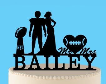 American football cake topper, Wedding Cake Topper, American football Wedding, American Football Party