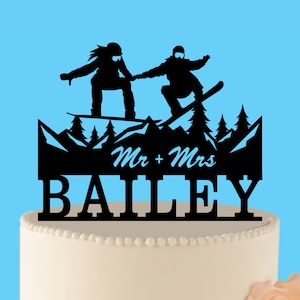 Winter Wedding Cake Topper, Snowboard wedding cake topper, snowboarding topper, Snowboarding cake topper, Outdoor wedding