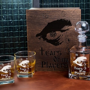 Tears of My Players Game Master Personalized whiskey gift set Decanter whiskey glasses gift for him