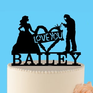 Welder and Bride Wedding Cake Topper, Professional Welder Cake Topper, Welding Soldering Blow torch, Funny cake topper