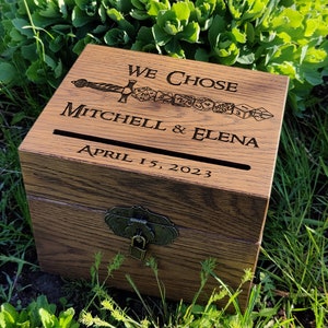 Caja para tarjetas de boda Game Master, caja rústica para tarjetas con ranura, regalo personalizado para pareja, caja para tarjetas para regalo de boda, regalo de padrino