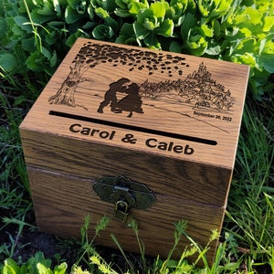 Kaartdoos bruiloft - Kaartdoos voor bruiloft met gleuf - Houten kaartdoos - Kaartdoos ceremonie - houten kaartdoos Cadeau, stalknecht
