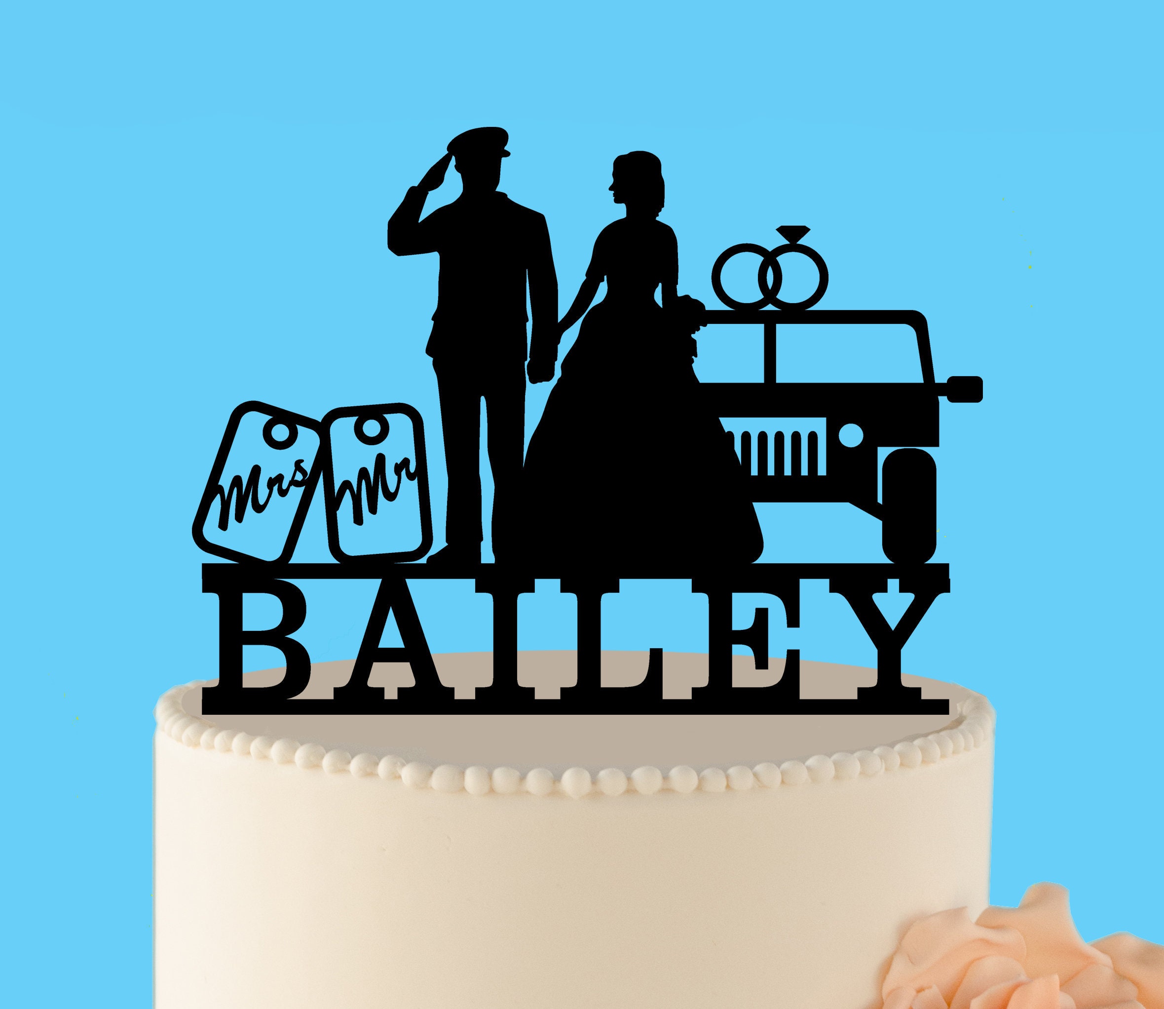 Personalized Military Wedding Cake Topper Wedding Cake Etsy