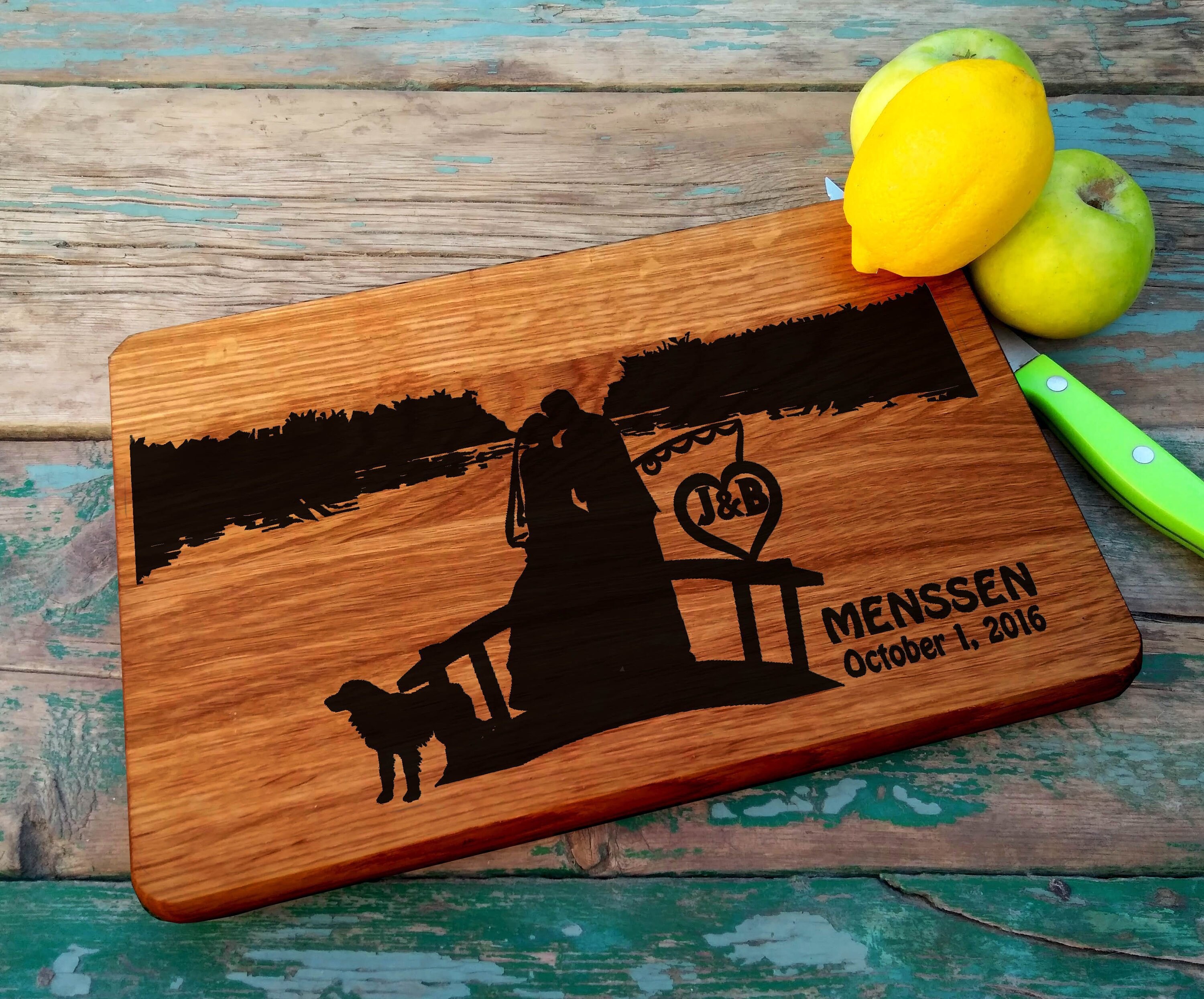Cutting board with dog cutting boards handmade Cutting Etsy