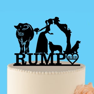 Country Wedding Couple Avec Vache Tracteur Wedding Cake Etsy