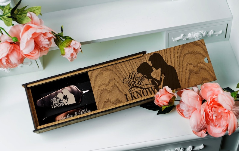 Personalized Wedding Cake Cutting Set: Engraved Knife & Server
