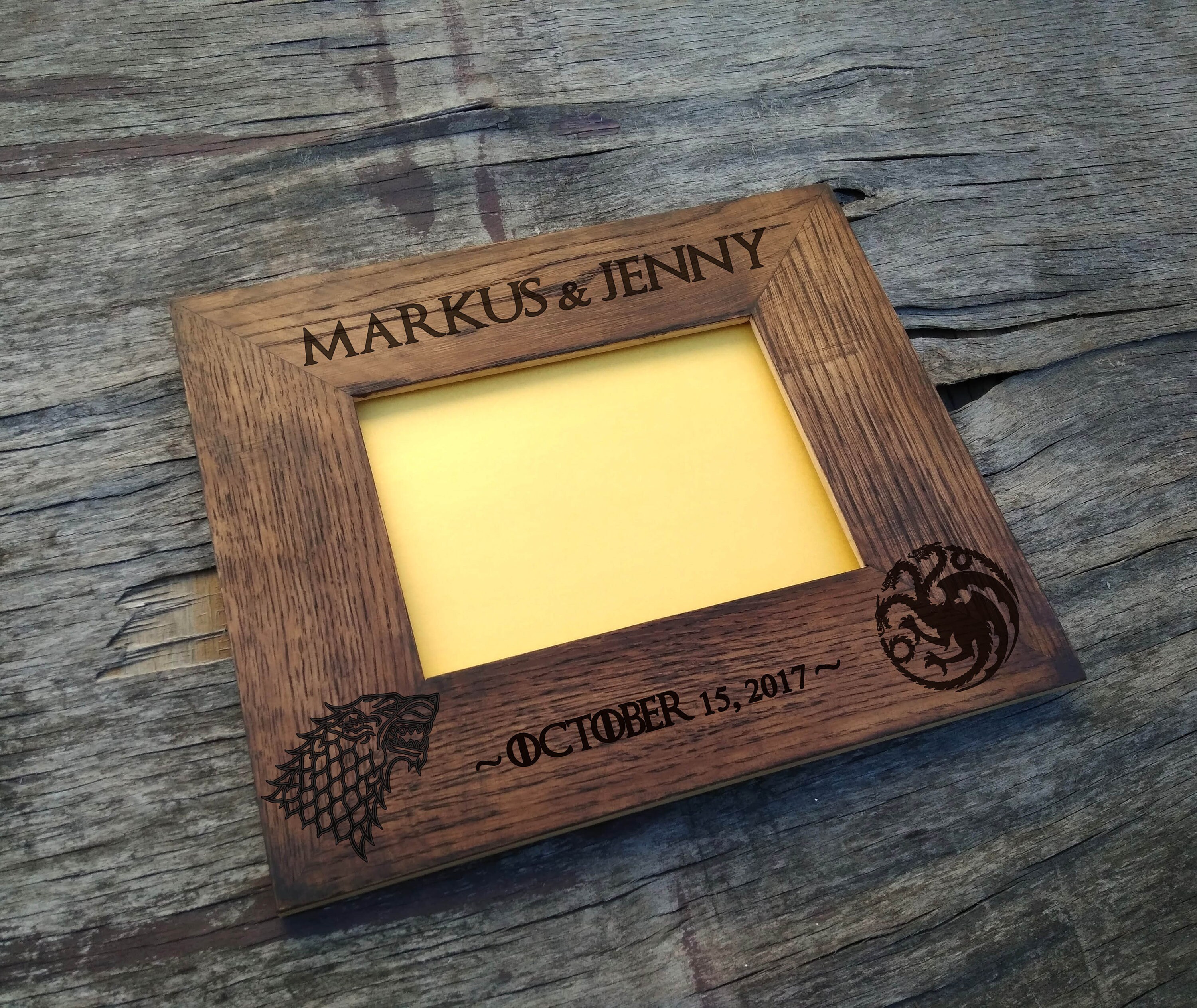 Game of Thrones Rustic wood photo frame Wedding Wood Photo Etsy