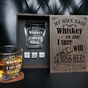 Funny Whiskey Set, whiskey gift set, Personalized whiskey glass Christmas gift for dad gift for him
