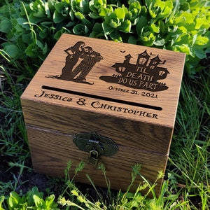 Caja para tarjetas de boda familiar con cerradura, caja para tarjetas de fiesta de boda de Halloween, caja para tarjetas para boda con ranura, cajas para damas de honor, regalos de boda
