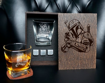 Personalized whiskey gift set in wood box,  whiskey gift set, wedding gift for groomsmen, whiskey bourbon glasses