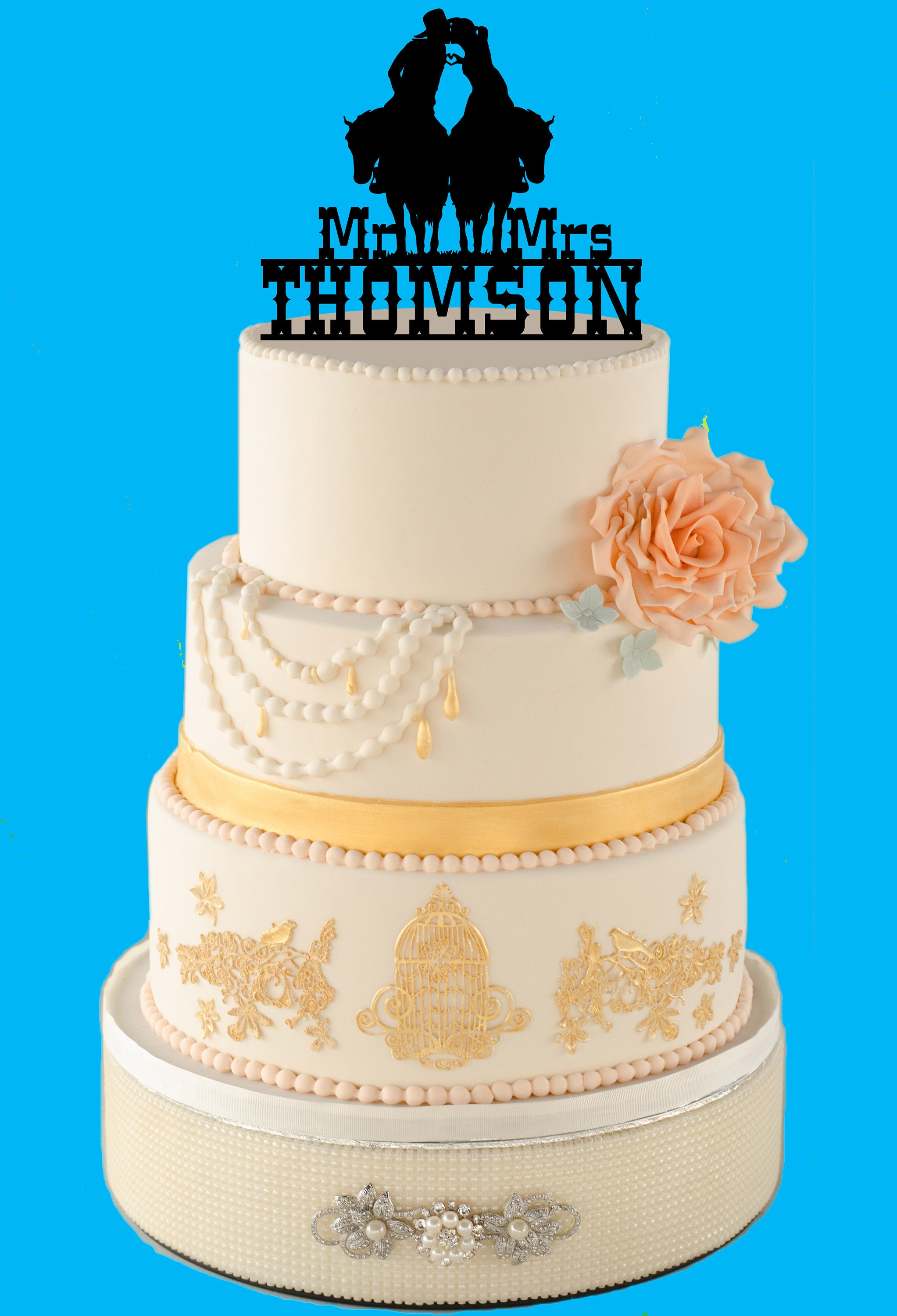 Pastel de boda vaquero topper Country Western Wedding Cake Etsy