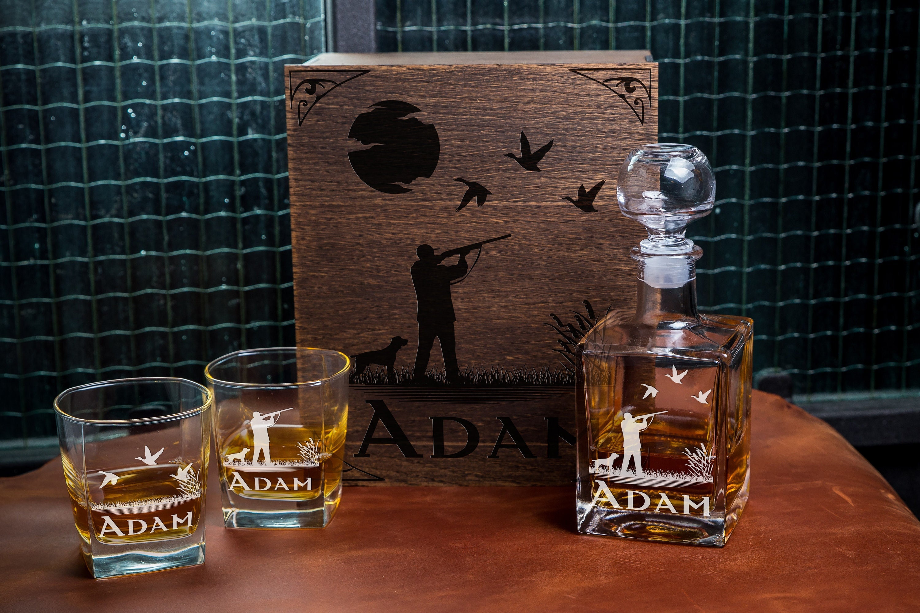 Personalized Whiskey Glasses Duck Hunting Glasses Gift for Etsy