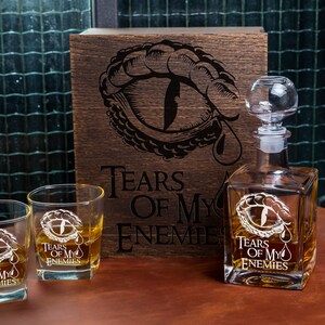 Tears of My Enemies, Game master gift, RPG personalized whiskey gift set, Tears of My Players