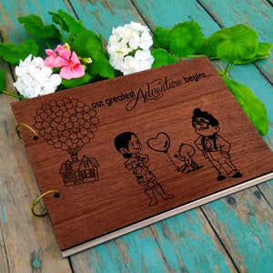 Personalized baby shower guestbook, Wedding Guest Book WOOD, Guest Book, adventure book Photo guest book wedding gifts for couple
