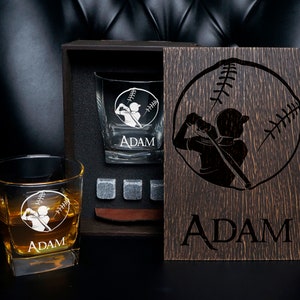Personalized baseball gifts for men, Baseball whiskey glass, Baseball coach gift, Sports glass, Personalized glass, drinking glass