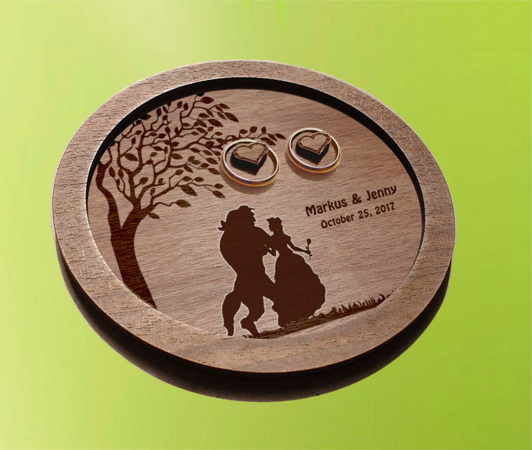 Engraved Wood Wedding Ring Dish: Rustic Personalized Ring Holder - Etsy