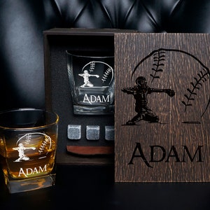 Personalized baseball gifts for men, Baseball whiskey glass, Baseball coach gift, Sports glass, Personalized glass, drinking glass