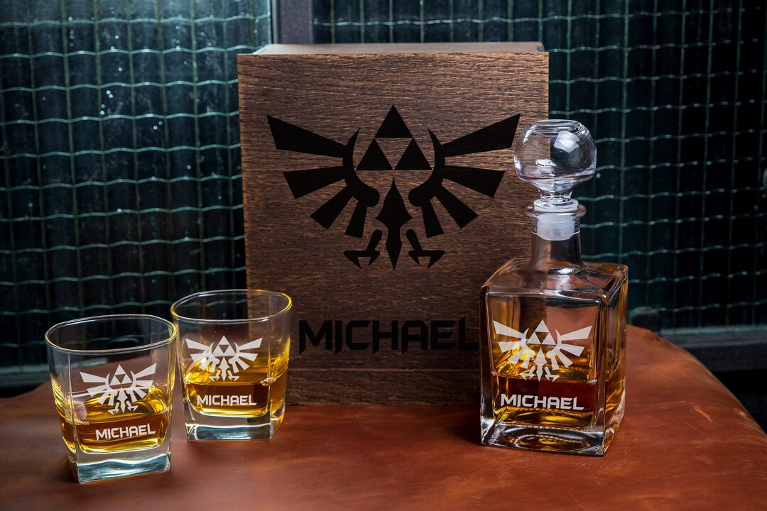 Whiskey Decanter Set, Personalized Gift, Engraved Decanter Set Coaster ...