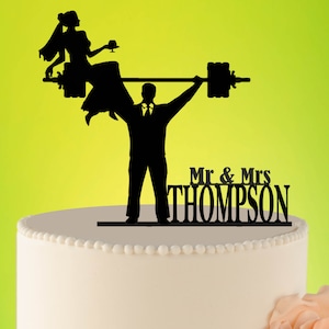 Fitness Wedding Cake Topper, Bodybuilder Cake Topper, sport topper, Crossfit Couple Topper, Fit Couple Cake topper, Weight Lifting Topper