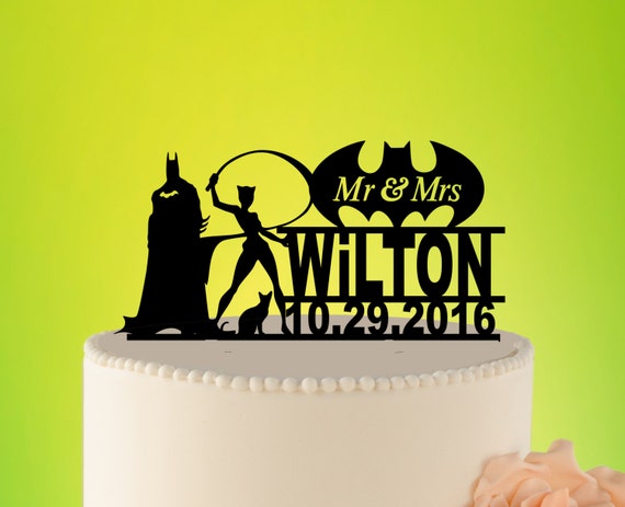 Bakeware Batman and Catwoman Super Hero Personalized Wedding Cake Topper  Cake Toppers