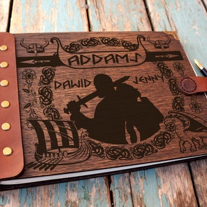 Libro degli ospiti vichingo personalizzato con rune per decorazioni per ricevimenti di nozze Accessori unici per gli ospiti Libro degli ospiti di nozze Regalo di nozze vichingo