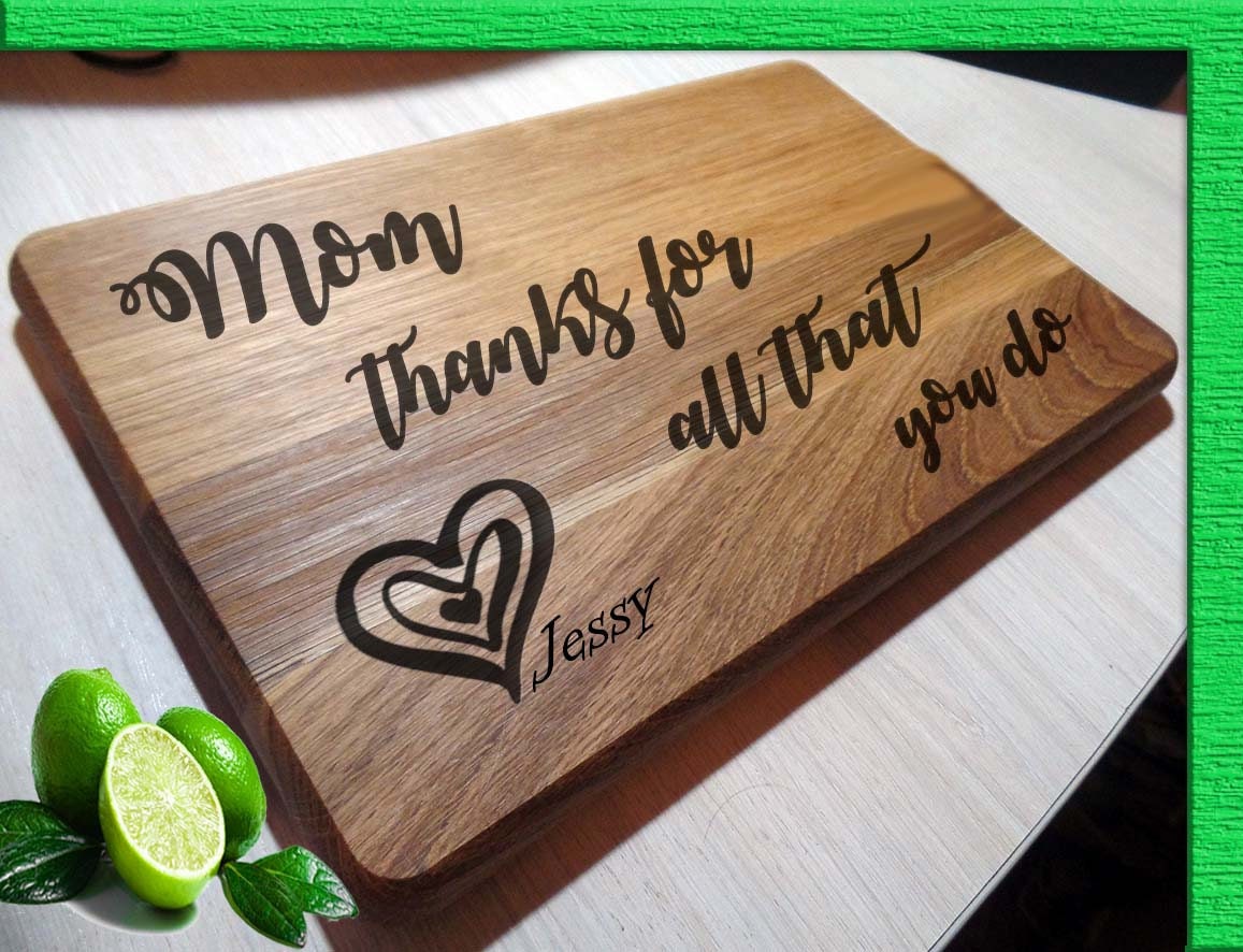 Personalized Cutting Board Mother's Day Lasered Engraved Etsy