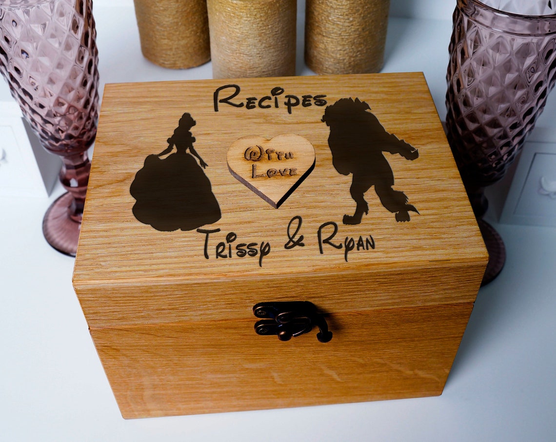 Recipe Box Gift for Wedding Recipe Box RUSTIC Custom Wooden Etsy