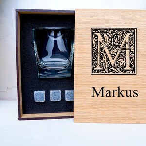 Personalized Whiskey Gift Set, Groomsmen Gift for Him, Whiskey Glasses ...