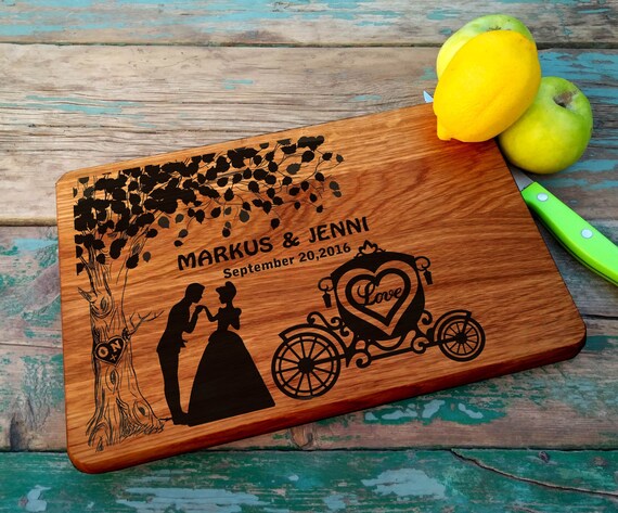 Cinderella Cutting Board Personalized Disney Wedding Gift Etsy