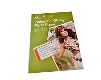 Photo Paper Glossy 8.27" x 11.69" A4 for inkjet printer 20 Sheets