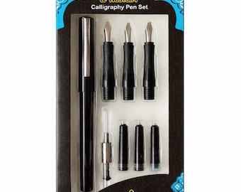 Arabic and Nastaliq Bamboo like Calligraphy Fountain Pen Set Qalam Style For Arabic, Farsi, Urdu & Hebrew Scripts