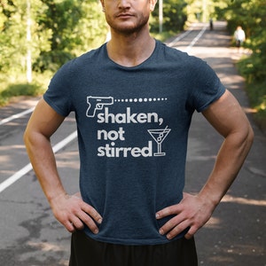 James Bond Shaken Not Stirred T-Shirt - Vintage Spy Movie Lover Gift for Men