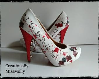 Skull Heels Etsy
