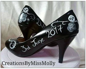 Teschio e Rose Scarpe da Sposa / Scarpe da Sposa Data / Scarpe Teschio /