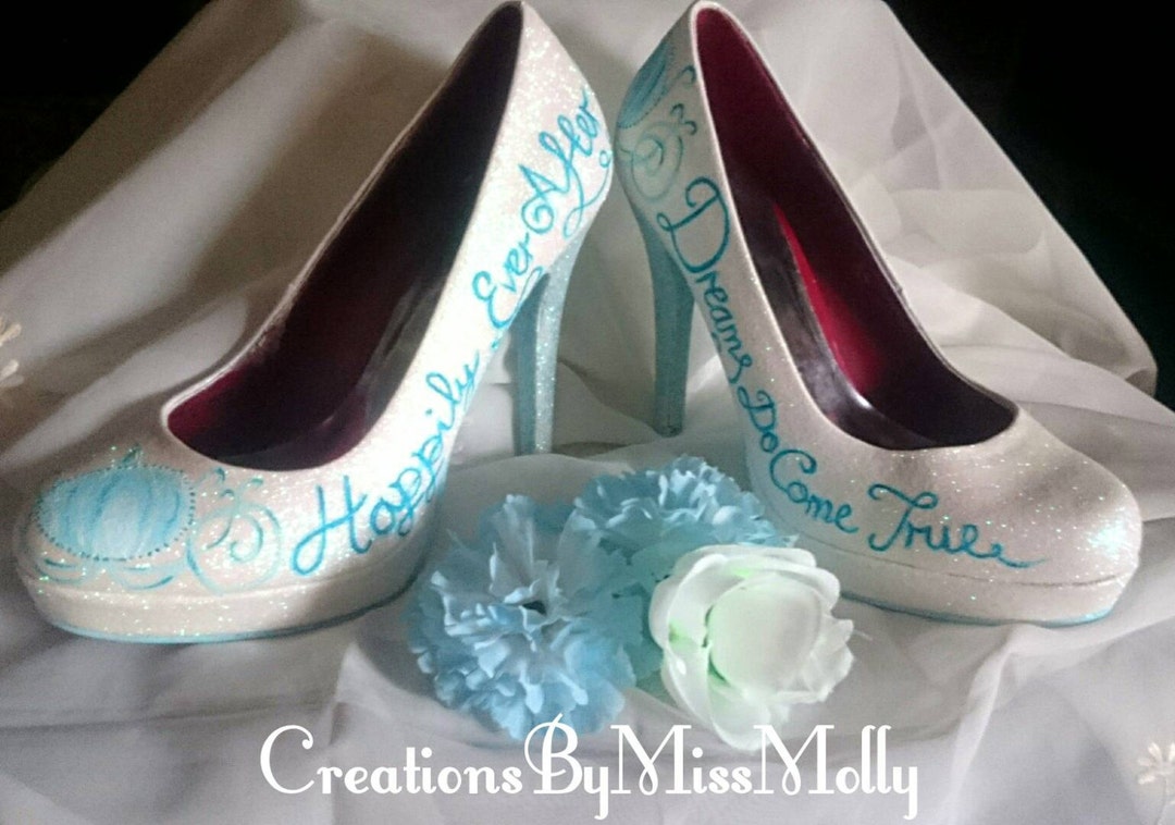 Cinderella Inspired Customised Shoes/ Wedding Shoes/ Customised Wedding ...