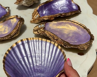 Purple Metallic Shell Jewelry Holders