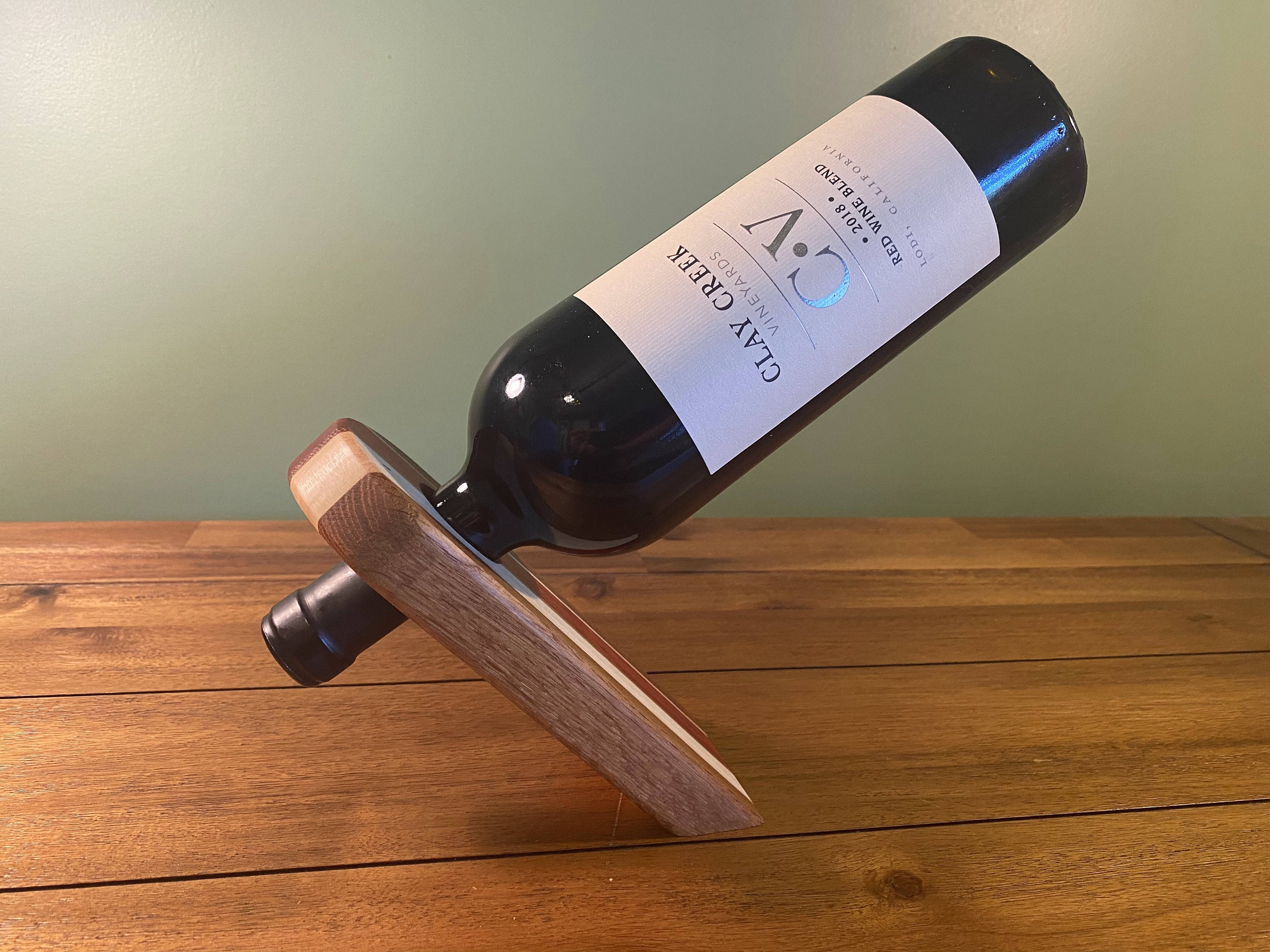 SelfBalancing Wood Wine Rack made of Redheart Sapele Oak & Etsy